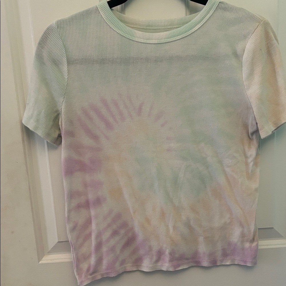 Ribbed Pastel Tie-Dye Tee